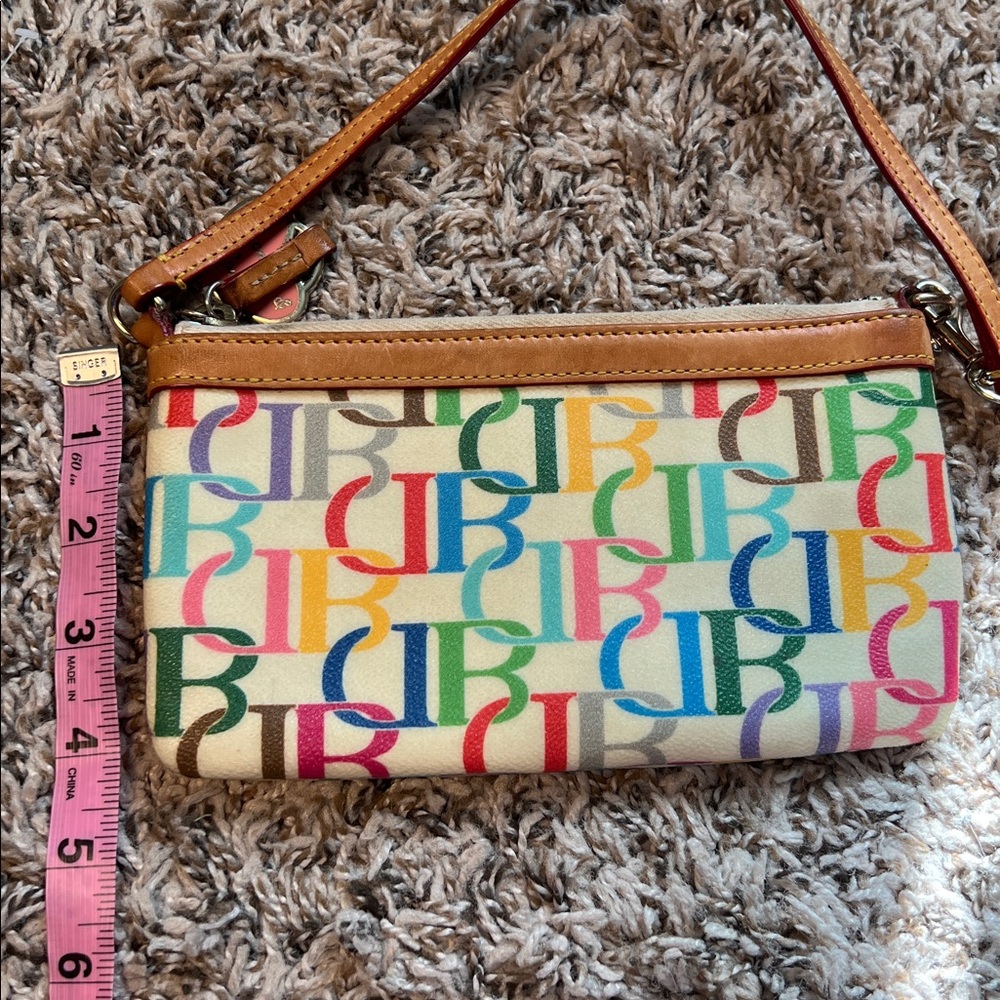 Dooney & Bourke Vintage Retro Rainbow Zip Wristlet - Picture 11 of 11